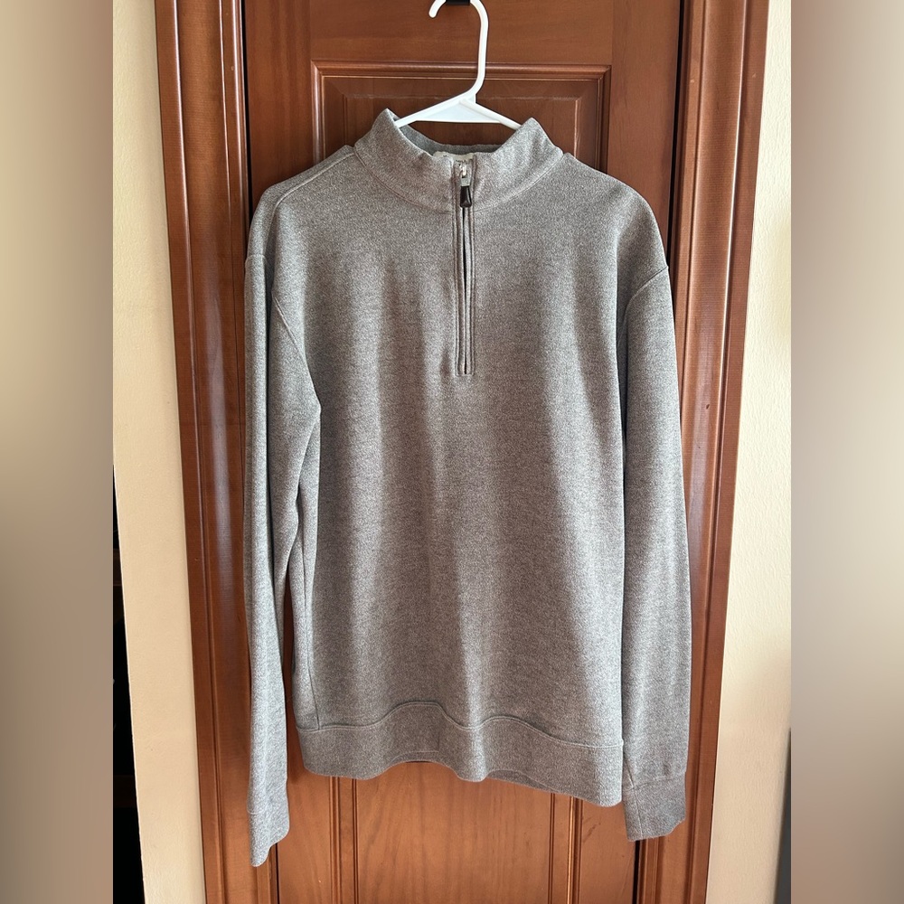 Peter Millar Men's Brown Marl Half-Zip Golf Sweater-Size Medium-Like New⛳️⛳️